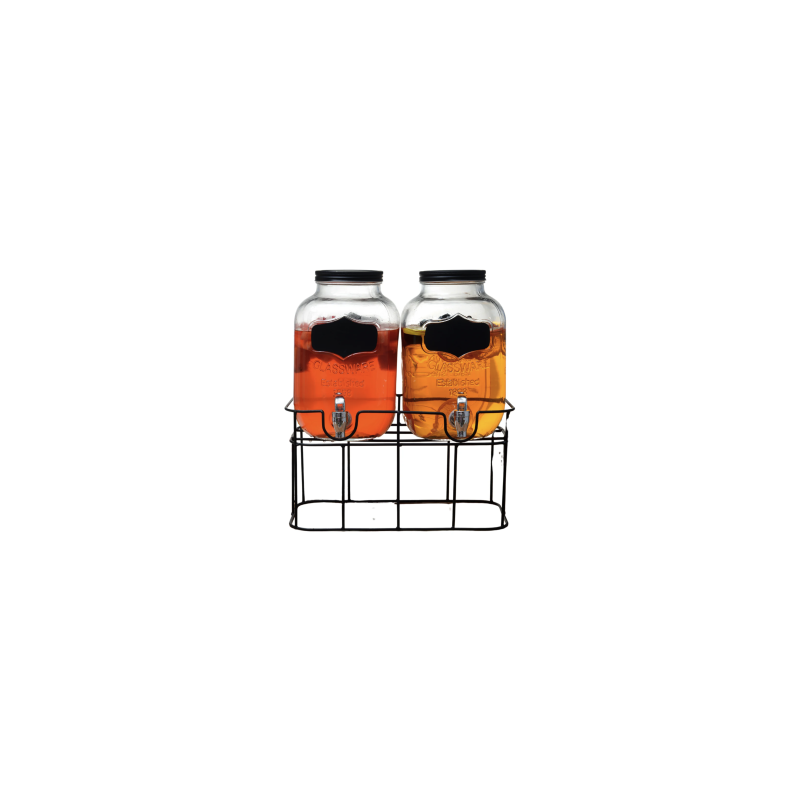SET DE 2 DISPENSADORES DE VIDRIO DE 5 LITROS
