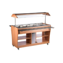 MESA BUFFETERA CALIENTE MOVIL DE 4 INSERTOS ENTEROS